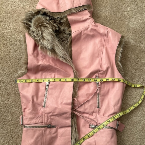 TOGETHER Pink Leather Faux Fur Hooded Vest - Picture 6 of 6